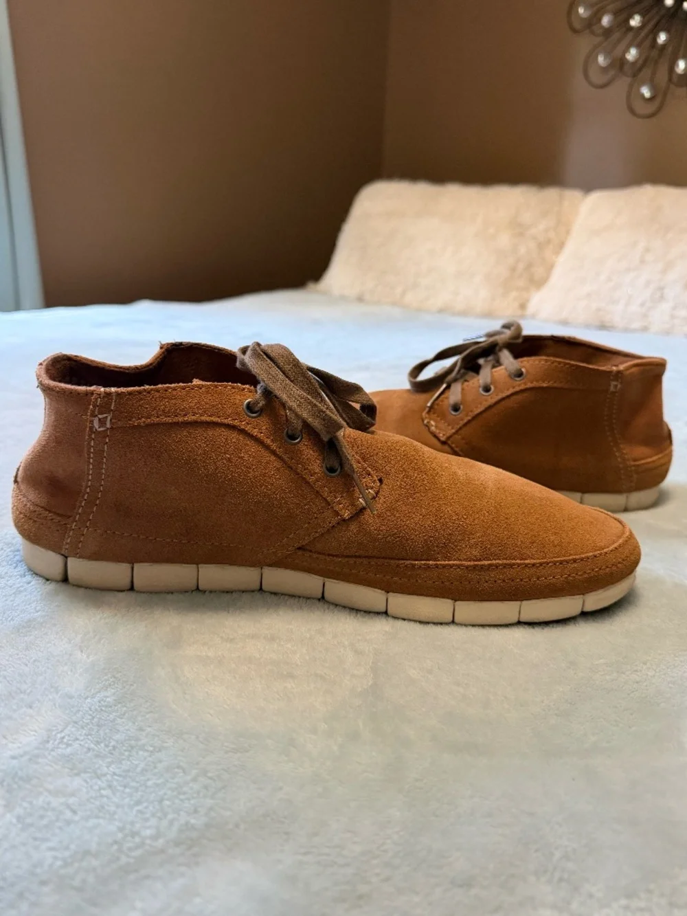 Crocs Men's Suede Leather Desert Chukka Boots Stretch Sole Comfort Size 13